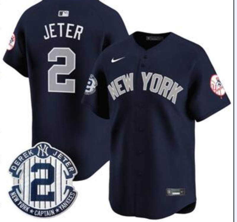 Men 2026 New York Yankees #2 Jeter blue Nike MLB Jersey 0918001